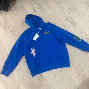 Blue Men’s Hoodie with Fun Patches